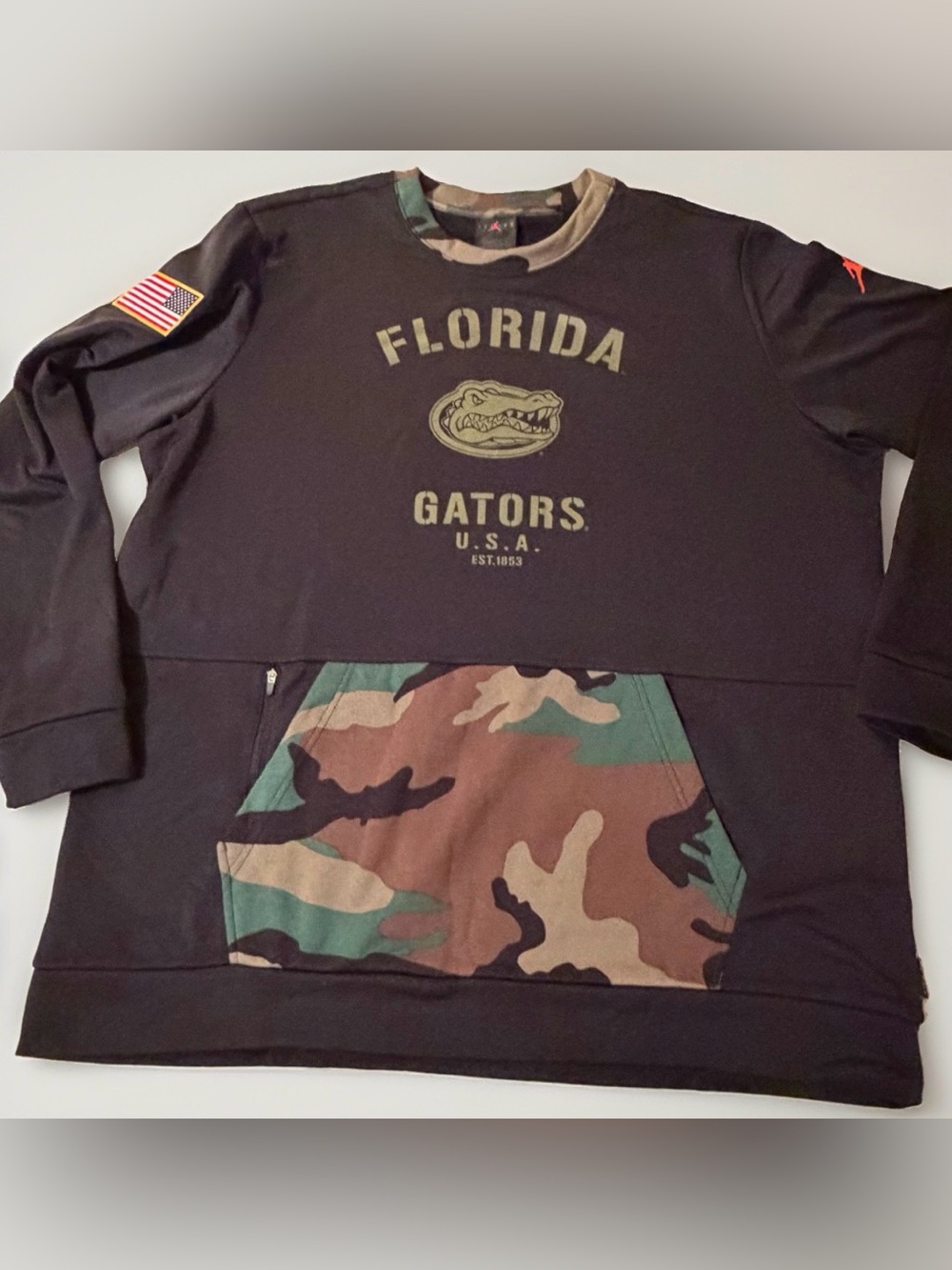 Men’s Nike Jordan Florida Gators On Field Black Military Sweatshirt 2XL Kangaroo
